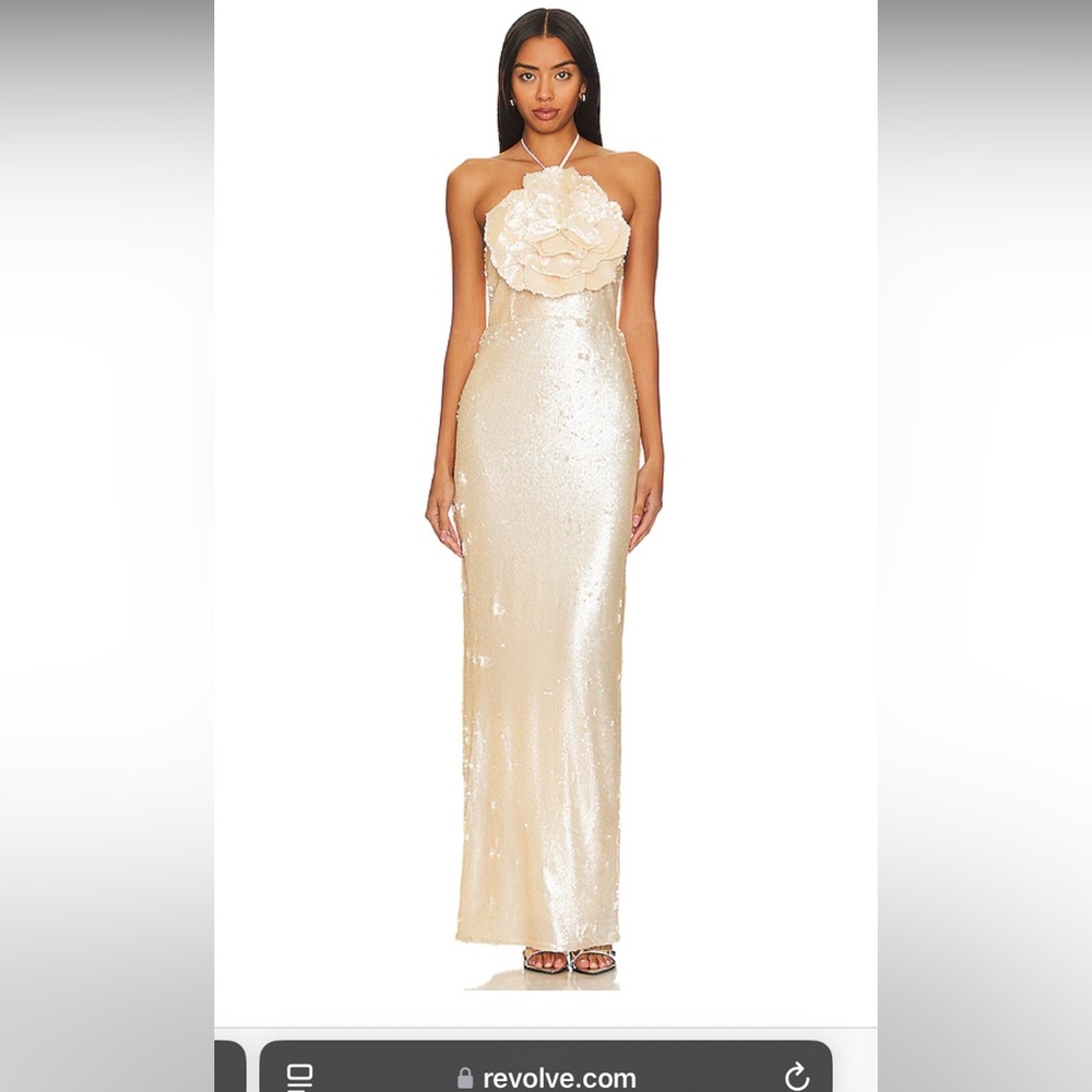 Lovers and Friends x Rachel Lilium Gown in Beige Neutral